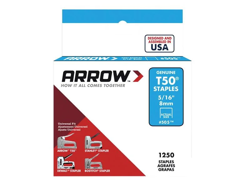 Arrow T-50 Staples 5/16in x 1250 A50524 - A50524