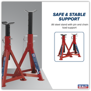 Sealey Axle Stands Pair 2.5 Tonne Capacity Max Height 506mm