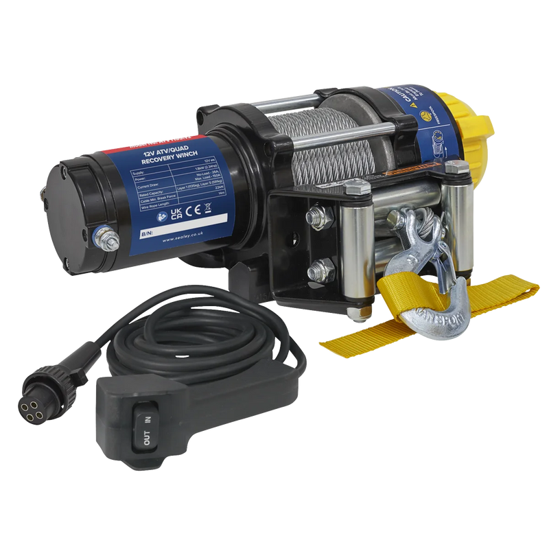 Sealey ATV/Quad Recovery Winch 1135kg 12V Model ATV1135
