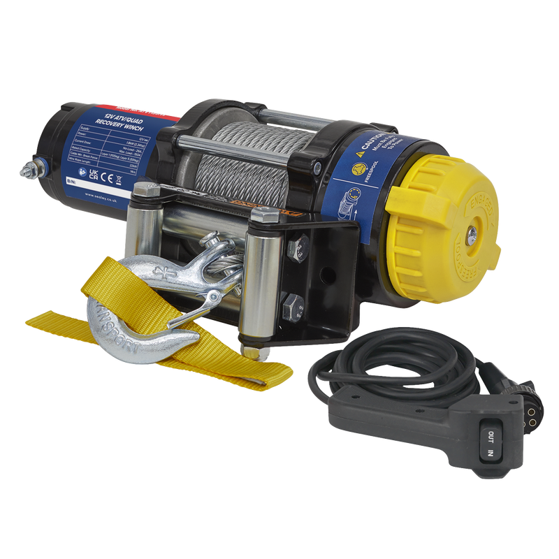 Sealey ATV/Quad Recovery Winch 1135kg 12V Model ATV1135