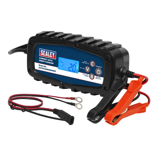 Sealey 6/12V Compact Auto Smart Charger & Maintainer 4A