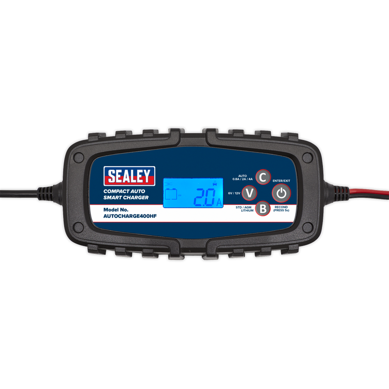 Sealey 6/12V Compact Auto Smart Charger & Maintainer 4A