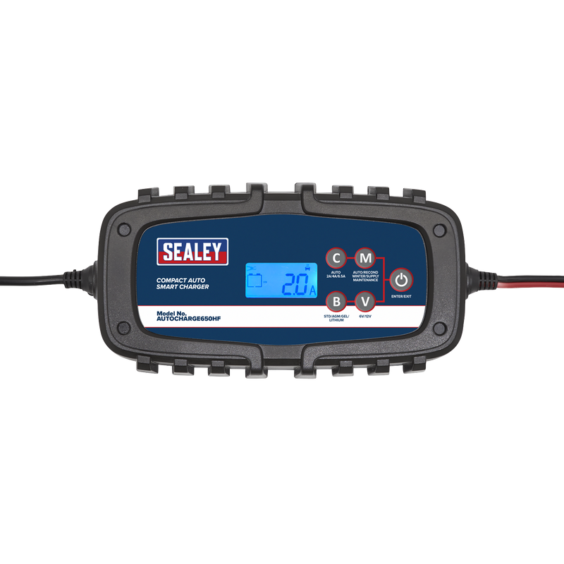 Sealey 6/12V Compact Auto Smart Charger AUTOCHARGE650HF 6.5A