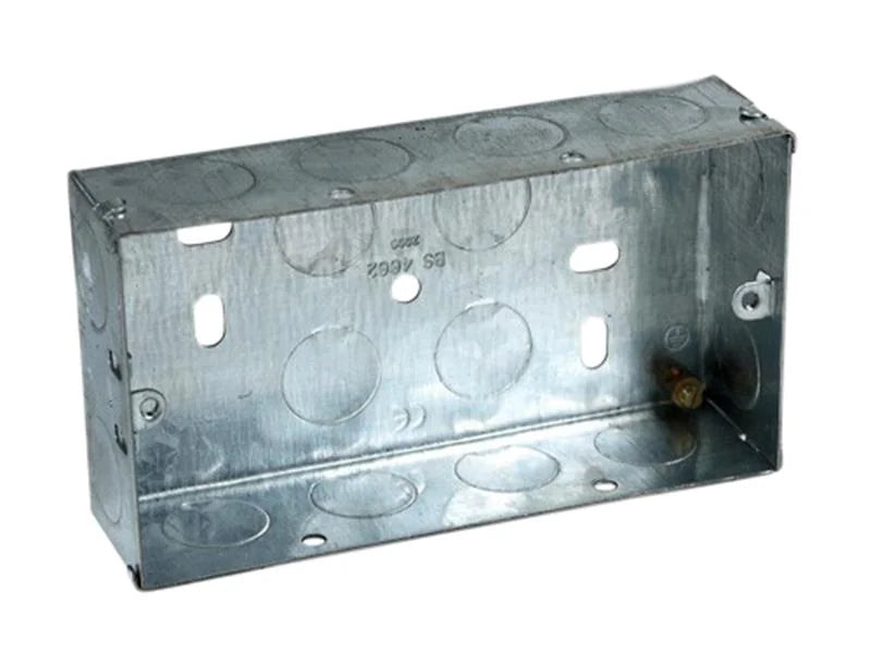 Axiom Electrical Metal Twin Socket Box (Pack 5) 25-35mm