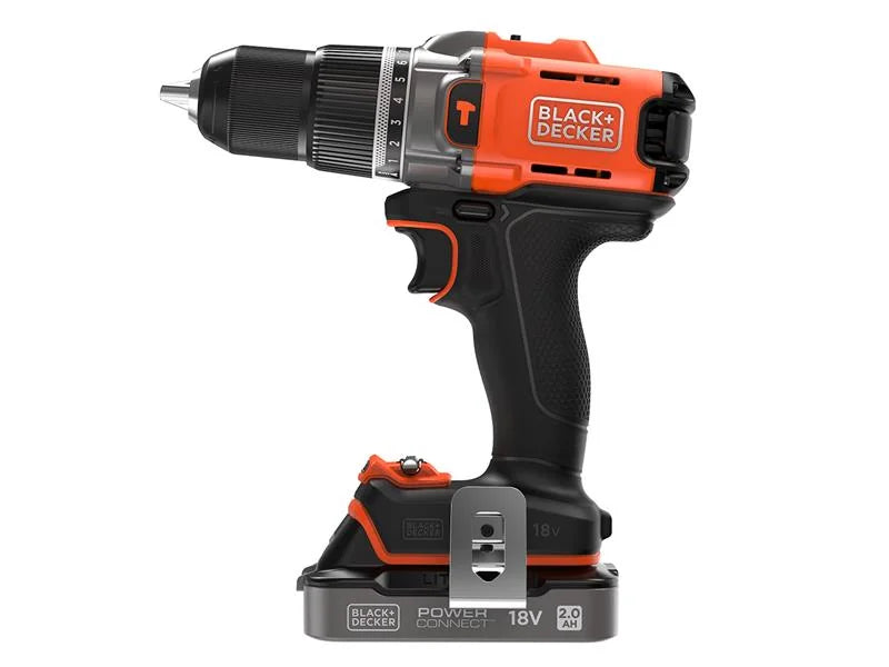 Black + Decker BCD383D1XK POWERCONNECT™ Hammer Drill 18V 1 x 2.0Ah Li-ion