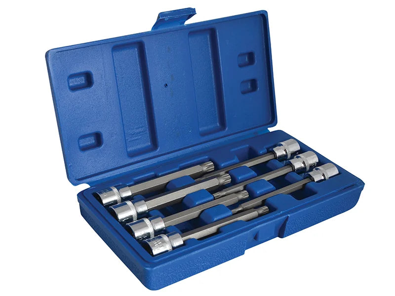 BlueSpot Tools 3/8in Drive Extra Long Spline Socket Bit Set, 7 Piece - 01512