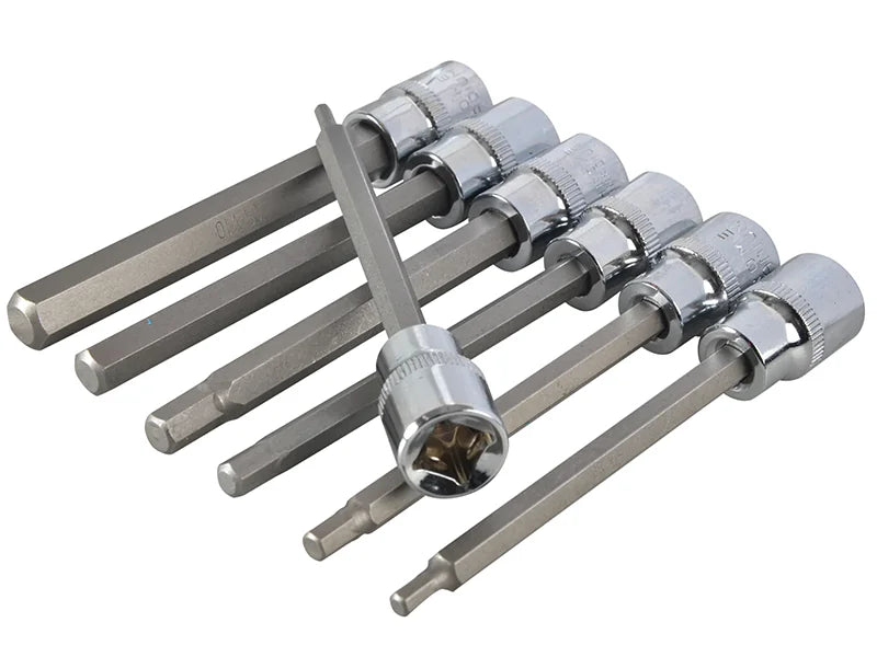 BlueSpot Tools 3/8in Drive Extra Long Hex Socket Bit Set, 7 Piece - 01516