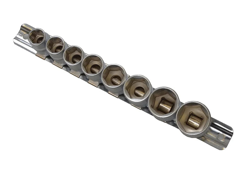 BlueSpot Tools 3/8in Drive Socket Set on Rail, 8 Piece - 01524