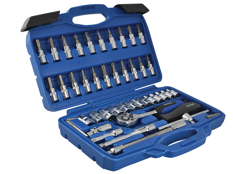 BlueSpot Tools 1/4in Square Drive Socket & Bit Set, 46 Piece - 01530