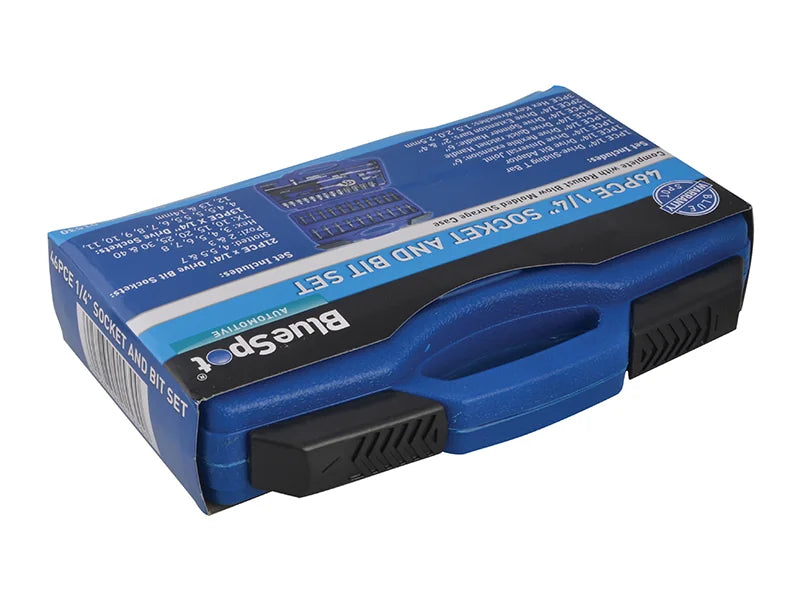 BlueSpot Tools 1/4in Square Drive Socket & Bit Set, 46 Piece - 01530