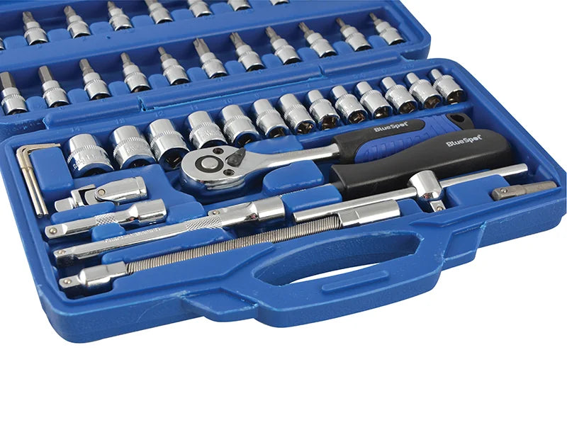 BlueSpot Tools 1/4in Square Drive Socket & Bit Set, 46 Piece - 01530
