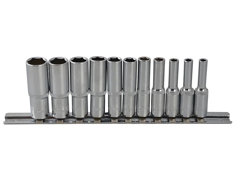 BlueSpot Tools 1/4in Drive Deep Socket Set, 11 Piece - 01540
