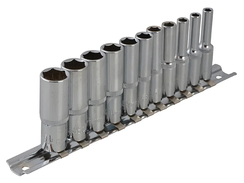 BlueSpot Tools 1/4in Drive Deep Socket Set, 11 Piece - 01540