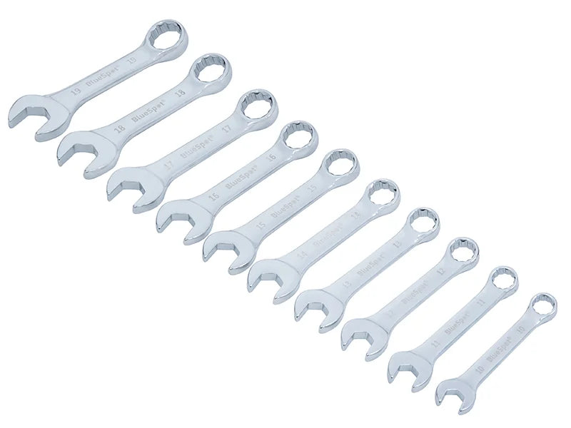 BlueSpot Tools Stubby Combination Spanner Set, 10 Piece - 04110