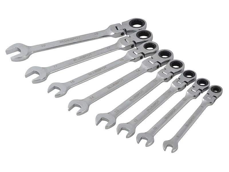 BlueSpot Tools Flexible Head Ratchet Set, 8 Piece - 04300