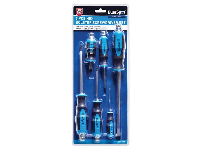 BlueSpot Tools Hex Bolster Screwdriver Set, 6 Piece - 12068