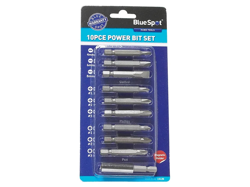 BlueSpot Tools Power Bit Set, 10 Piece - 14120
