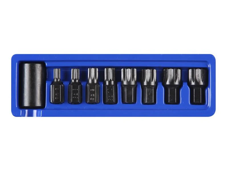 BlueSpot Tools 1/2in Impact Spline Bit Set, 9 Piece - 1496
