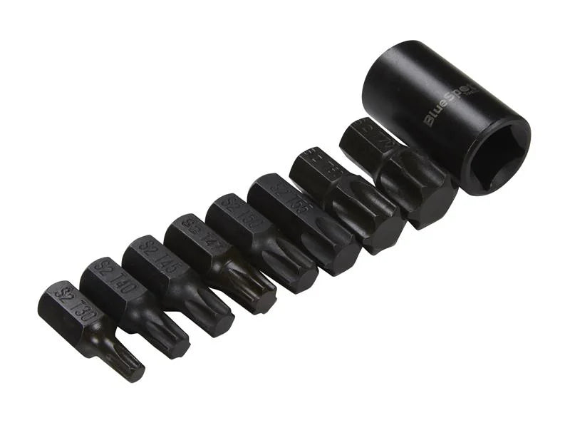 BlueSpot Tools 1/2in Impact TORX Bit Set, 9 Piece - 1498