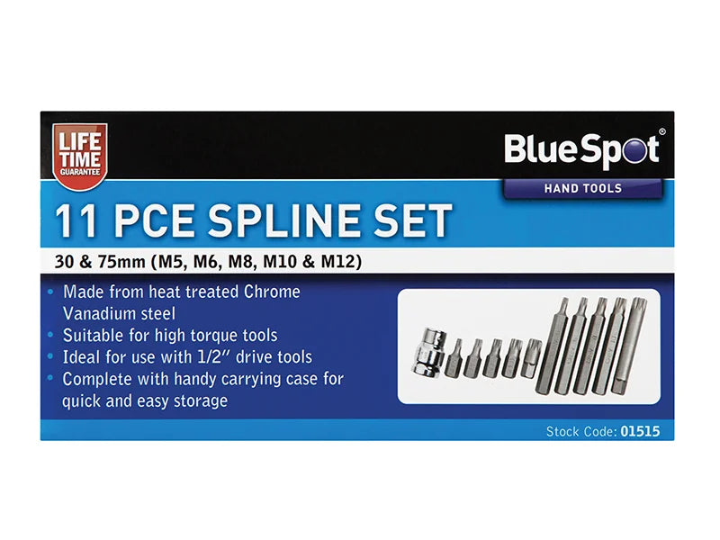 BlueSpot Tools Spline Bit Set, 11 Piece - 1515
