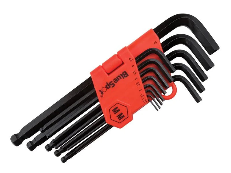 BlueSpot Tools Long Arm Ball End Hexagon Key Set, 13 Piece - 15303