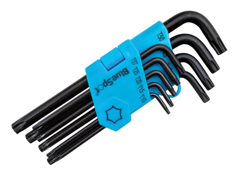BlueSpot Tools Long Arm TORX Key Set of 9 (TX10-TX50) - 15305