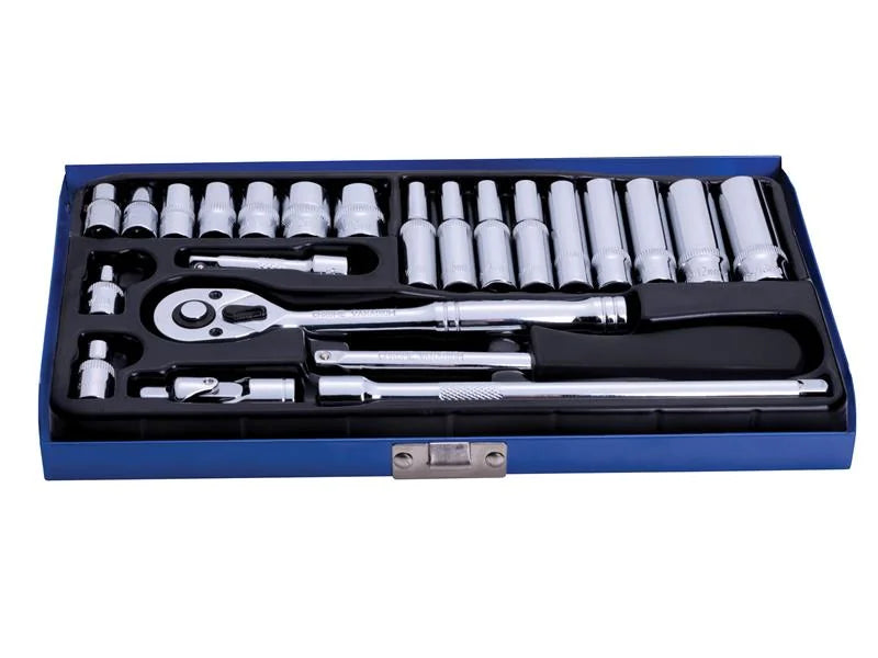 BlueSpot Tools 1/4in Metric Socket Set, 24 Piece - 1531