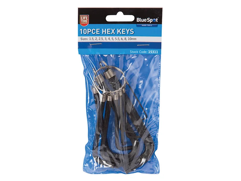 BlueSpot Tools Hexagon Key Set, 10 Piece - 15311