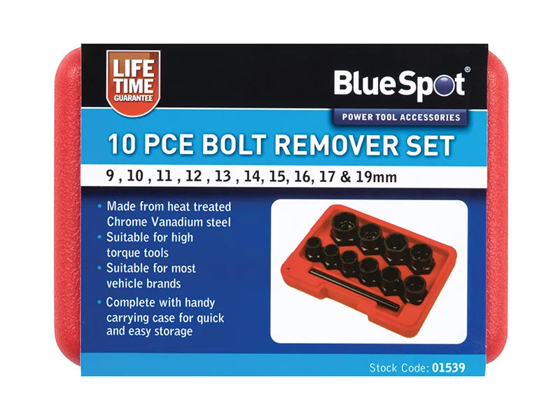 BlueSpot Tools Bolt Remover Set 9-19mm 10 Piece - 1539