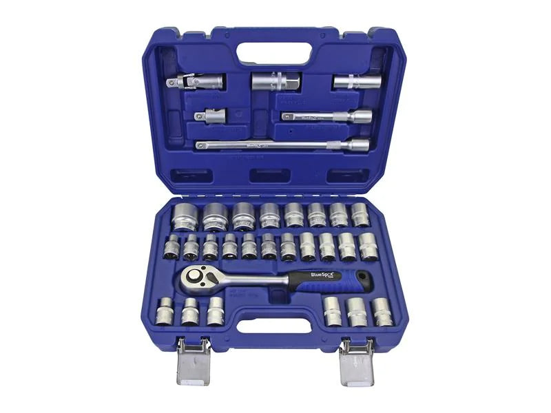BlueSpot Tools 1/2in Hex & 12 Point Socket Set, 32 Piece - 1577