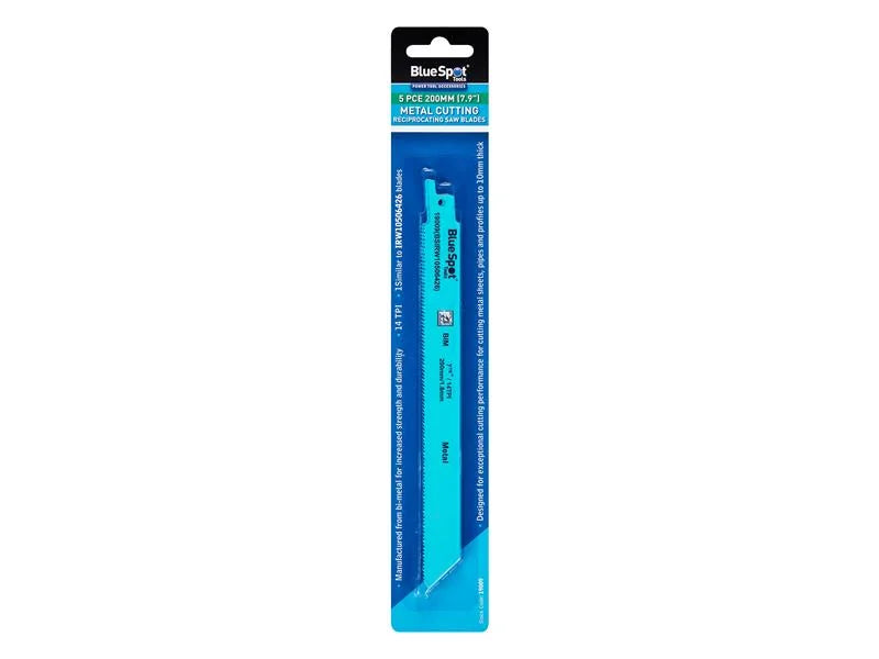 BlueSpot Tools Bi-Metal Reciprocating Saw Blade 240mm x 5 TPI (Pack 5) - 19009
