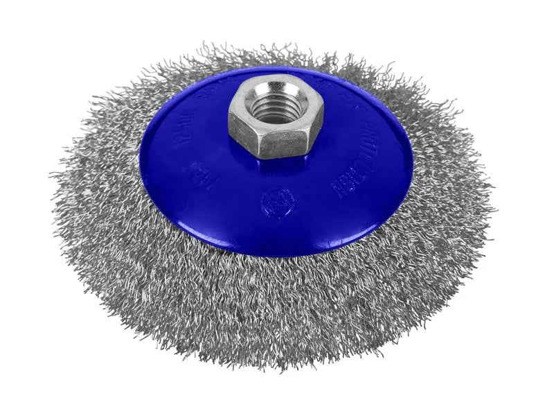 BlueSpot Tools Steel Bevel Wire Cup Brush 115mm M14 X 2 - 19220