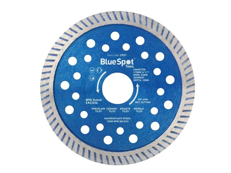 BlueSpot Tools Turbo Cutting Disc 115 x 22mm - 19537