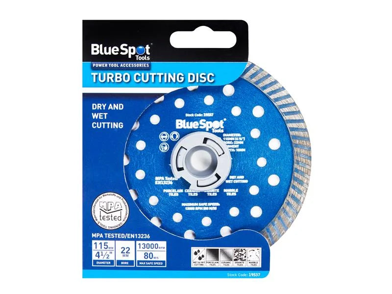 BlueSpot Tools Turbo Cutting Disc 115 x 22mm - 19537
