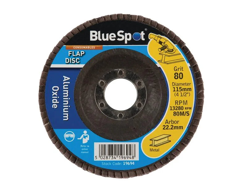 BlueSpot Tools Sanding Flap Disc 115mm 80 Grit - 19694