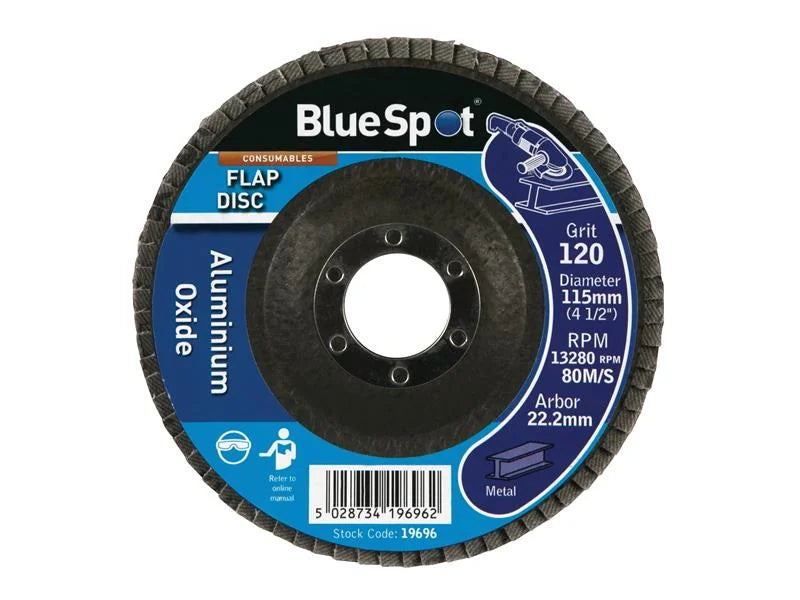 BlueSpot Tools Sanding Flap Disc 115mm 120 Grit - 19696