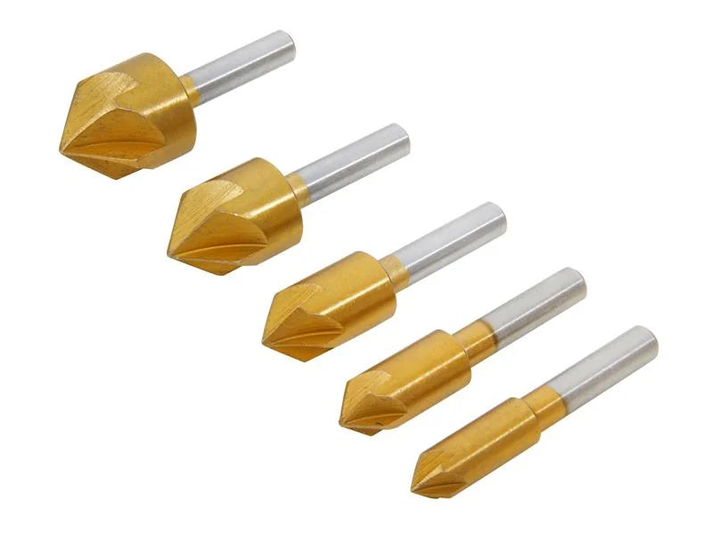 BlueSpot Tools HSS Titanium Countersink Bit Set, 5 Piece - 20312