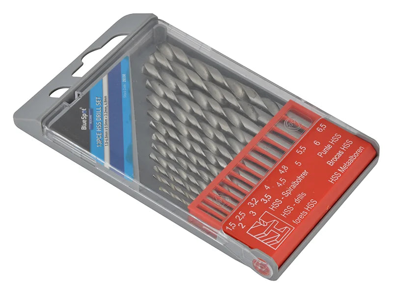 BlueSpot Tools HSS Drill Set of 13 1.5-6.5mm - 20338