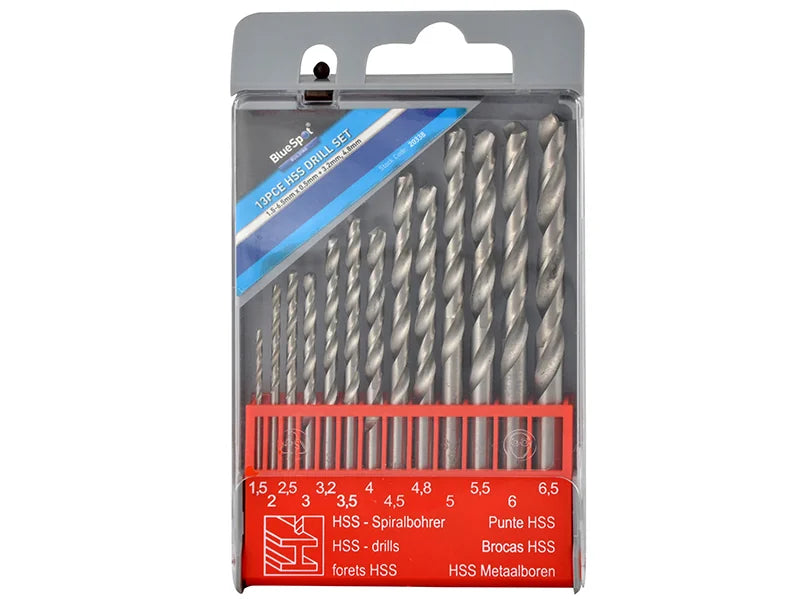 BlueSpot Tools HSS Drill Set of 13 1.5-6.5mm - 20338