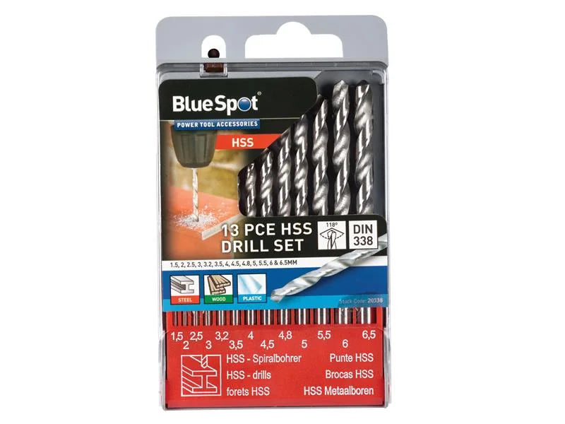 BlueSpot Tools HSS Drill Set of 13 1.5-6.5mm - 20338