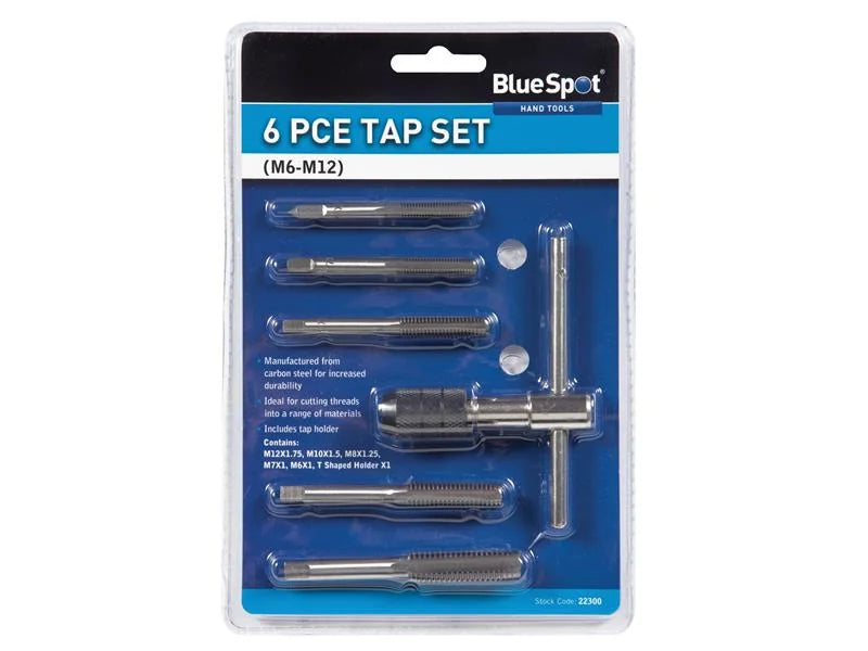 BlueSpot Tools Tap Set (M6-M12), 6 Piece - 22300