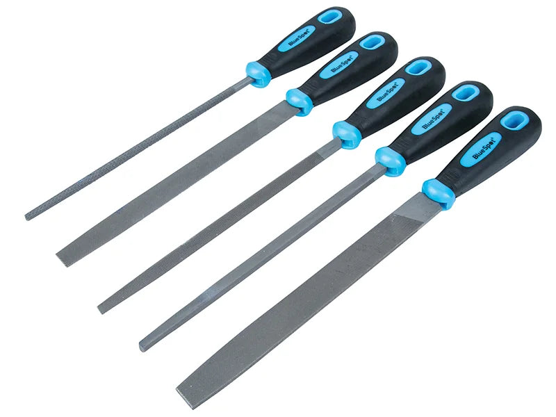 BlueSpot Tools Soft Grip Handled File Set, 5 Piece - 22654