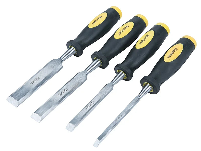 BlueSpot Tools Chisel Set Double Colour Handle Set, 4 Piece - 28004