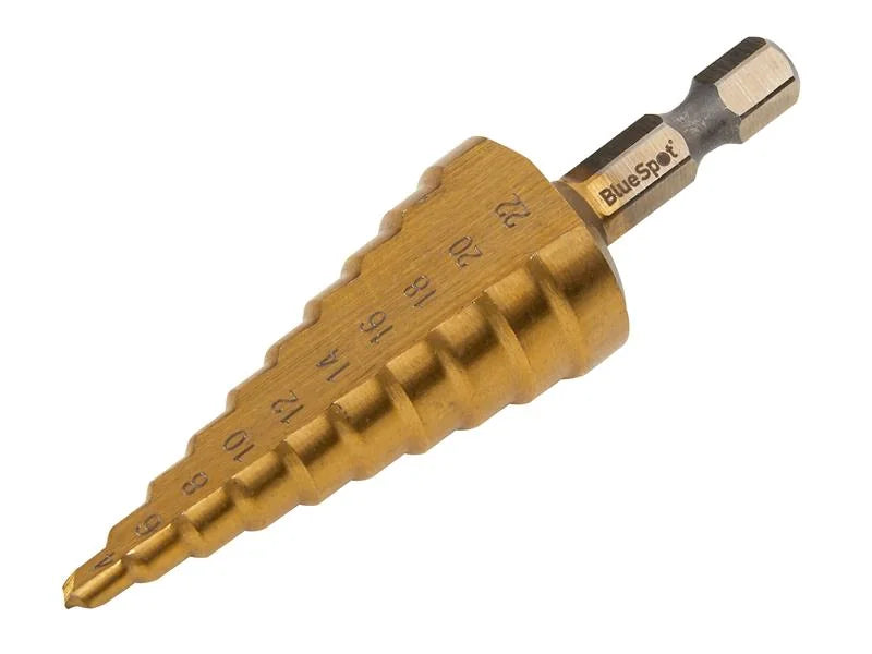 BlueSpot Tools HSS 1/4in Hex Shank Step Drill 4-22mm - 32052