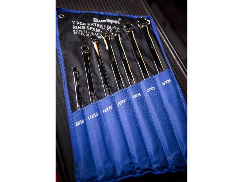 BlueSpot Tools Extra Long Ring Spanner Set, 7 Piece - 4305