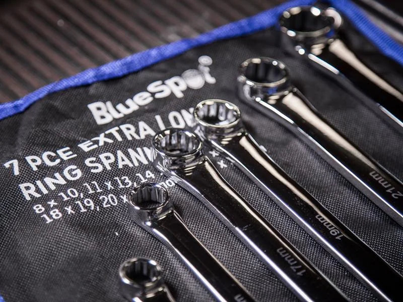 BlueSpot Tools Extra Long Ring Spanner Set, 7 Piece - 4305