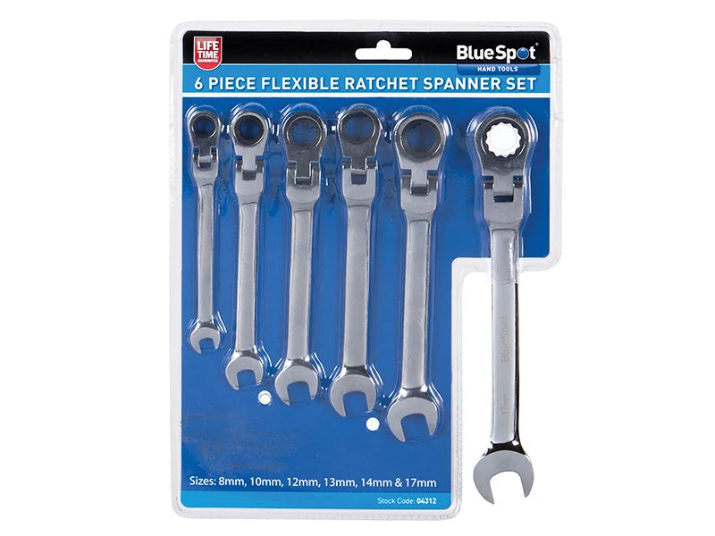 BlueSpot Tools Flexible Head Ratchet Set, 6 Piece - 4312