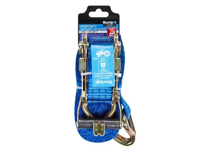 BlueSpot Tools Heavy-Duty Ratchet Tie Down 38mm x 6m - 45410