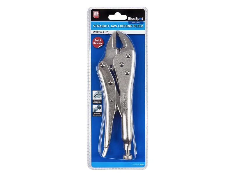 BlueSpot Tools Quick-Release Straight Jaw Locking Pliers 250mm (10in) - 6521