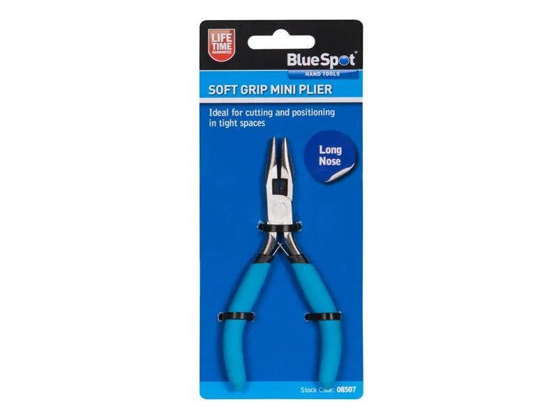 BlueSpot Tools Soft Grip Mini Long Nose Pliers - 8507